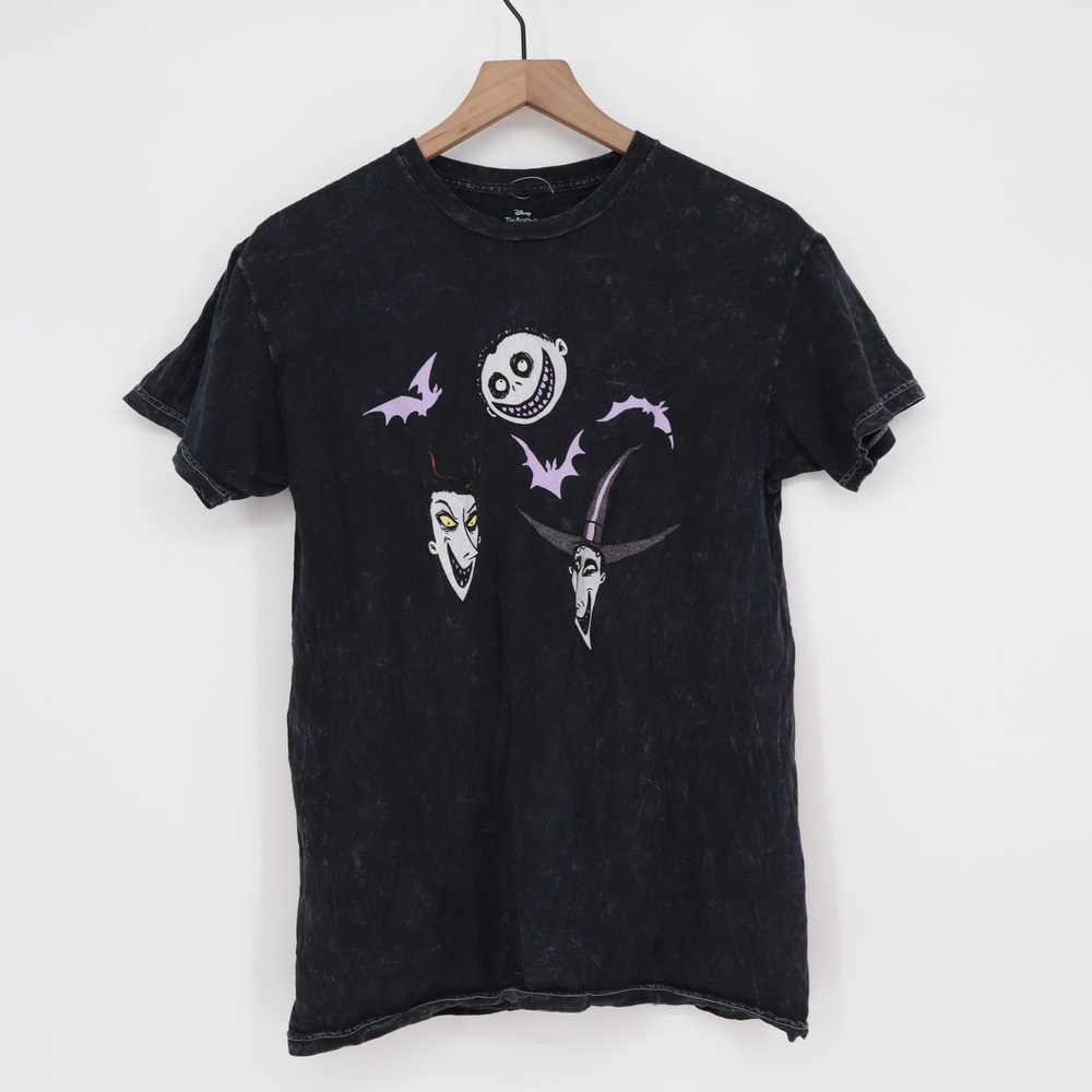 Disney T-Shirt Mens M Nightmare Before Christmas Black Mineral Wash Excellent